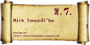 Mirk Tonuzóba névjegykártya